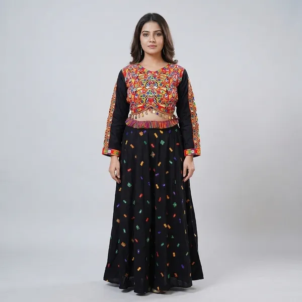 Black_Rayon_Kachchi_Mirror_Work_Full_Sleeve_Blouse_For_Women