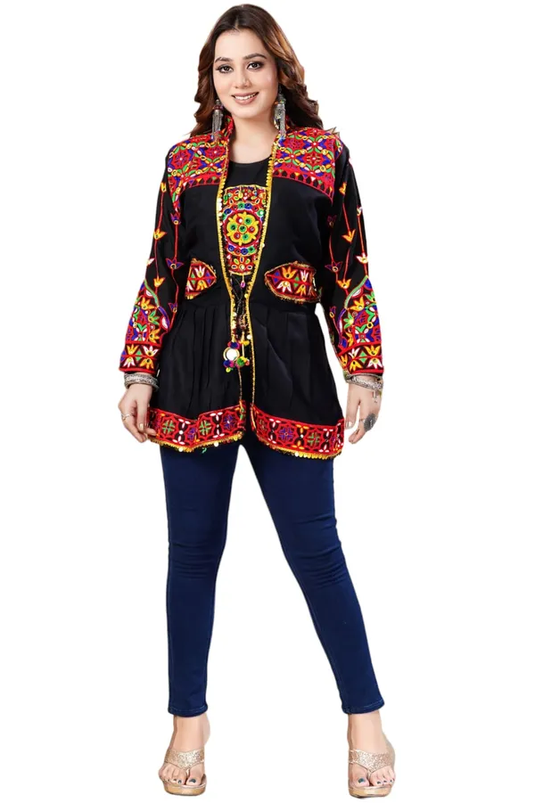 Multicolor_Rayon_Belt_Style_Jacket_For_Women