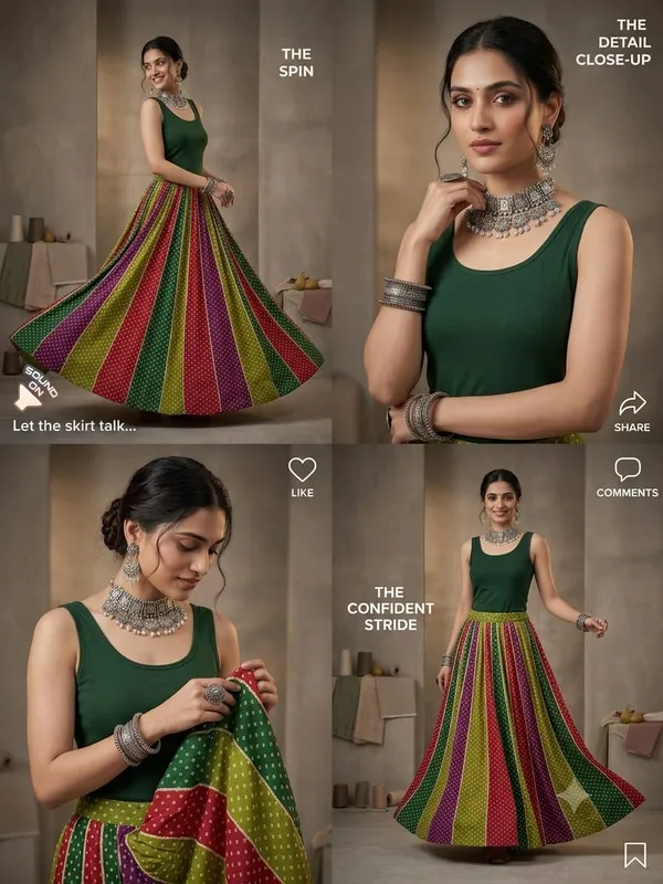 Multi_Color_Bandhani_print_skirt