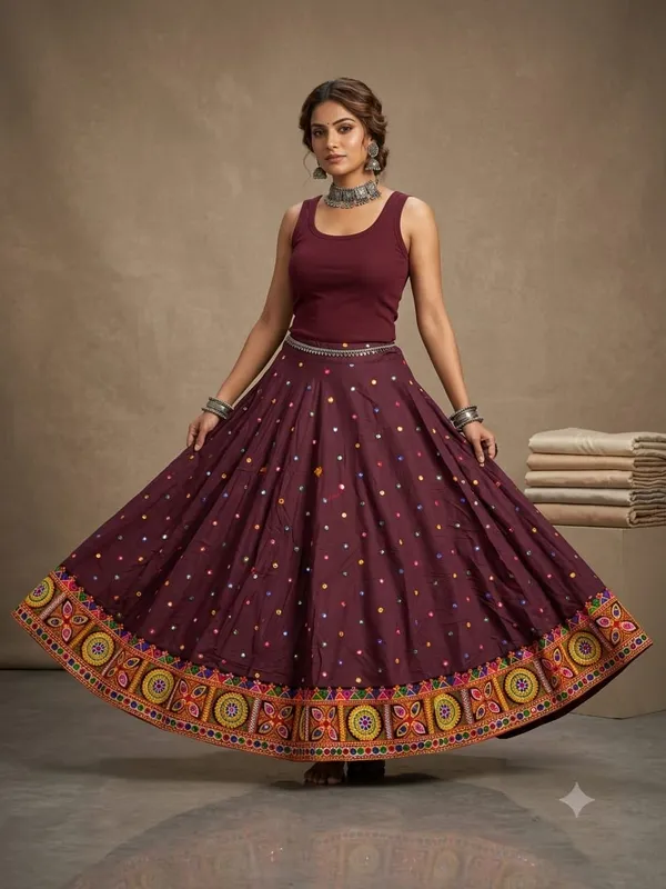 Maroon_Embellished_Flared_Lehenga_Skirt_for_Women