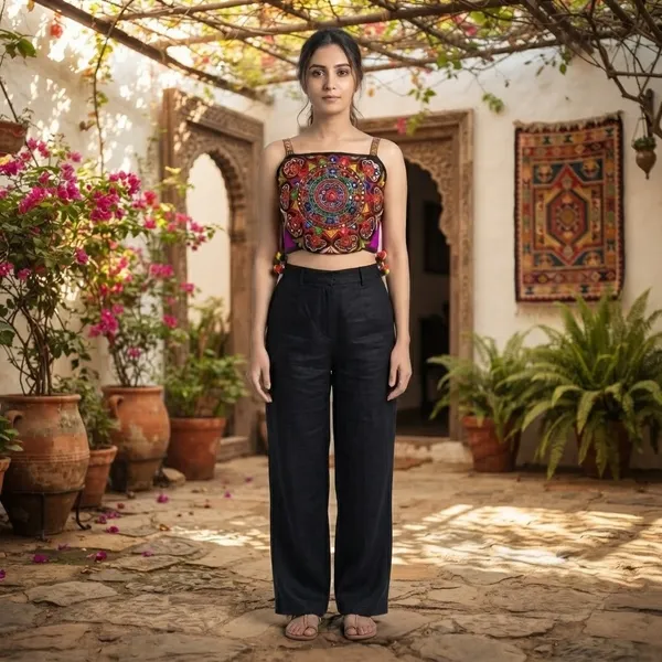 Multicolor_Rayon_Kachchi_Mirror_Work_Spaghetti_Blouse_For_Women