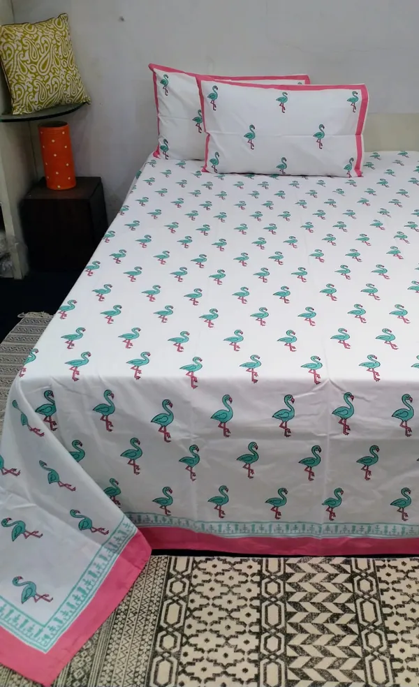 White_400Tc_Premium_Percale_Cotton_Double_Bedsheet_With_Pillow_Covers_For_Bedroom