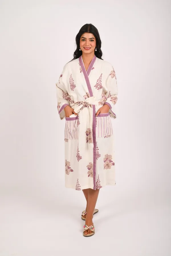 White_Cotton_Waffle_Handblock_Printed_Bathrobe_For_Women