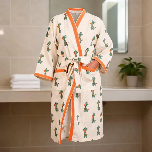 White_Cotton_Waffle_Bathrobe_For_Women