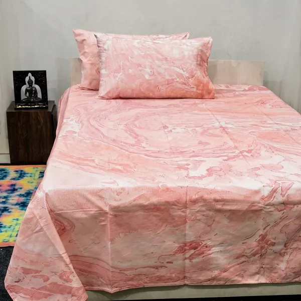 Pink_400Tc_Premium_Percale_Cotton_Double_Bedsheet_With_Pillow_Covers_For_Bedroom