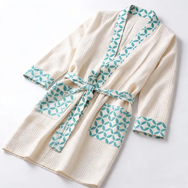 White_Premium_Waffle_Cotton_Bathrobe_For_Men