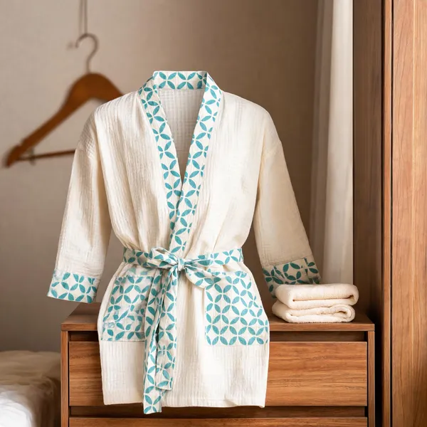 White_Premium_Waffle_Cotton_Bathrobe_For_Men