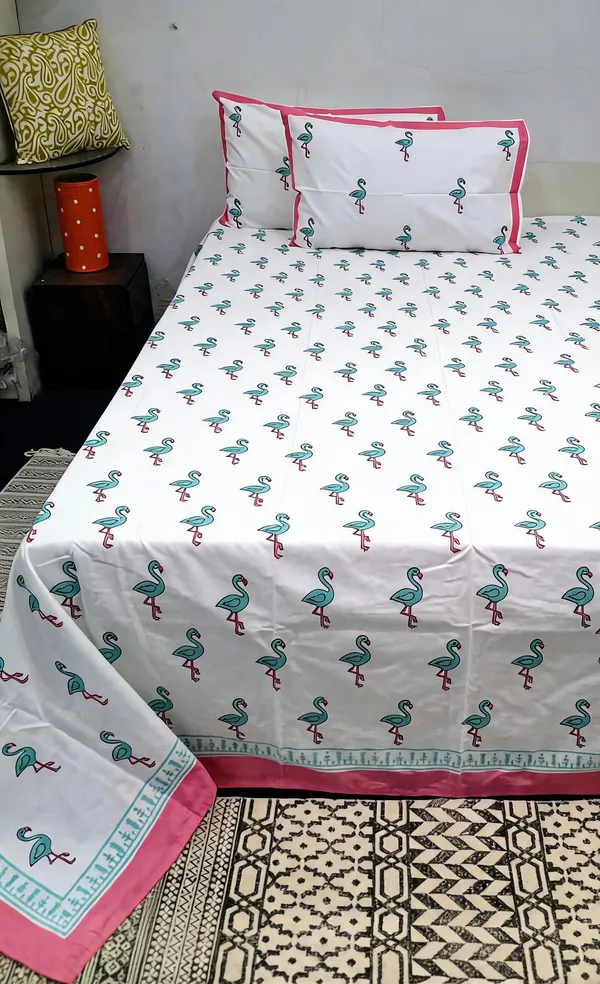 White_400Tc_Premium_Percale_Cotton_Double_Bedsheet_With_Pillow_Covers_For_Bedroom