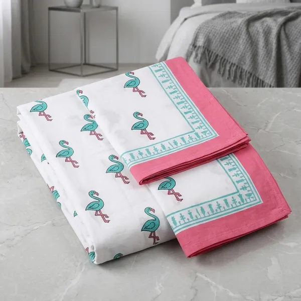 White_400Tc_Premium_Percale_Cotton_Double_Bedsheet_With_Pillow_Covers_For_Bedroom