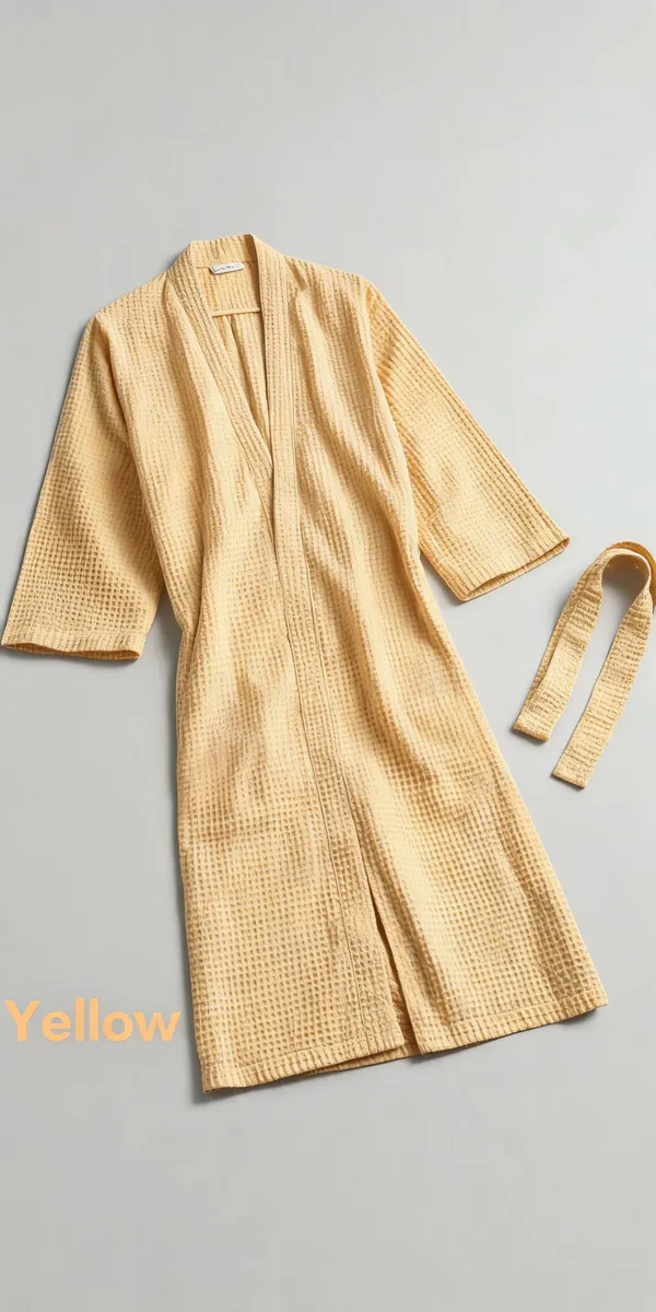 Yellow_Cotton_Waffle_Handblock_Printed_Bathrobe_For_Bathroom