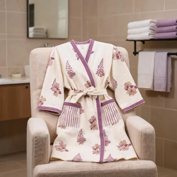 White_Cotton_Waffle_Handblock_Printed_Bathrobe_For_Women