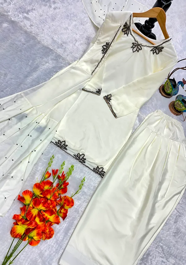White_Embroidered_Kurta_Palazzo_Set_For_Women
