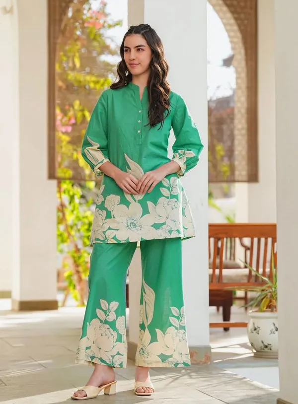 Green_Rayon_Floral_Print_Kurta_Palazzo_Set_For_Women