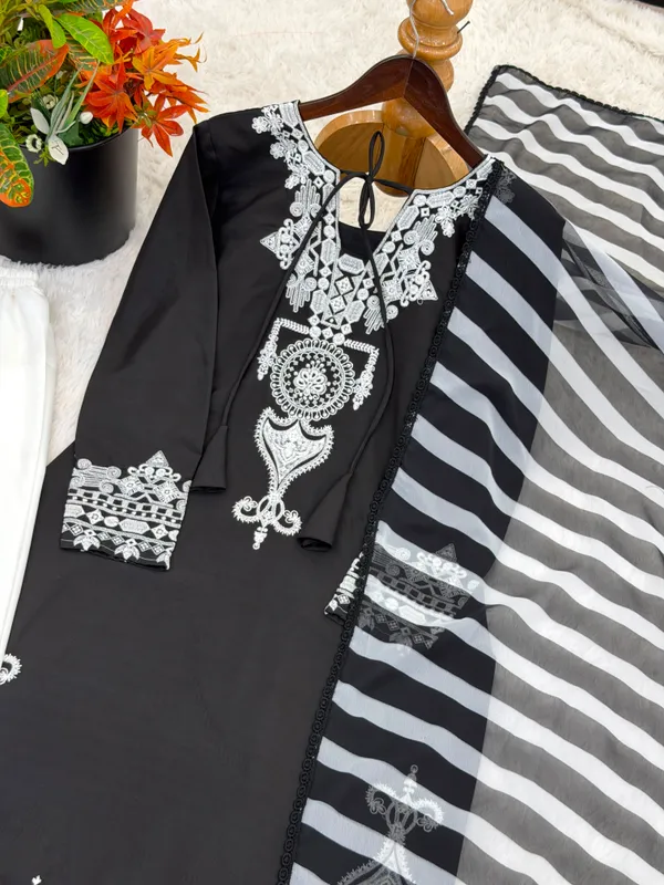 Black_Crepe_Silk_Embroidered_Kurta_Palazzo_Set_For_Women