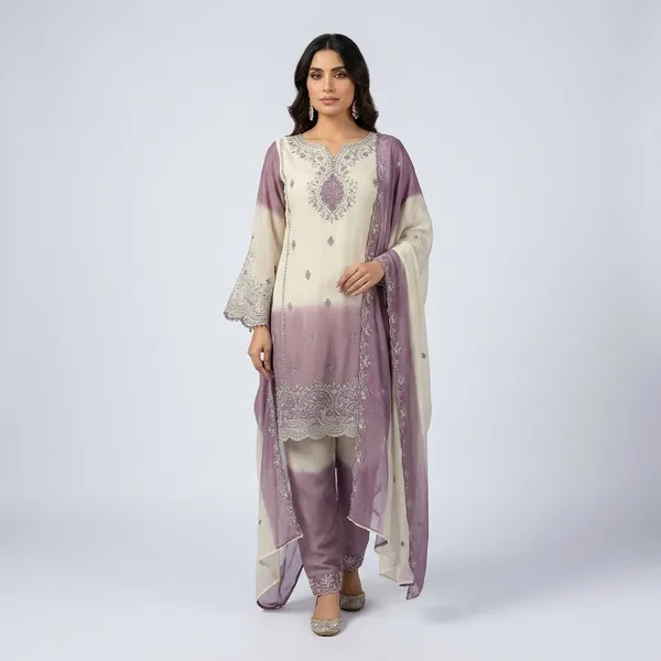 White_And_Lilac_Gim_Silk_Embroidered_Suit_Set_With_Dupatta_For_Women