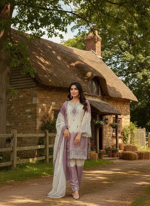 White_And_Lilac_Gim_Silk_Embroidered_Suit_Set_With_Dupatta_For_Women