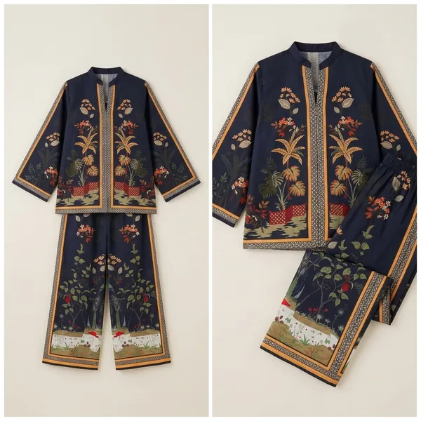 Navy_Blue_Embroidered_Floral_Kurta_Set_for_Girls