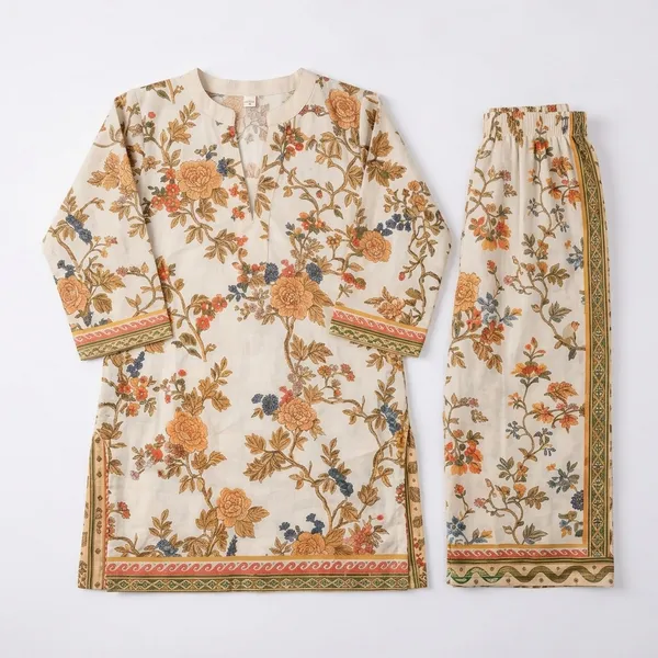 Cream_Floral_Print_Kurta_Palazzo_Set_for_Girls