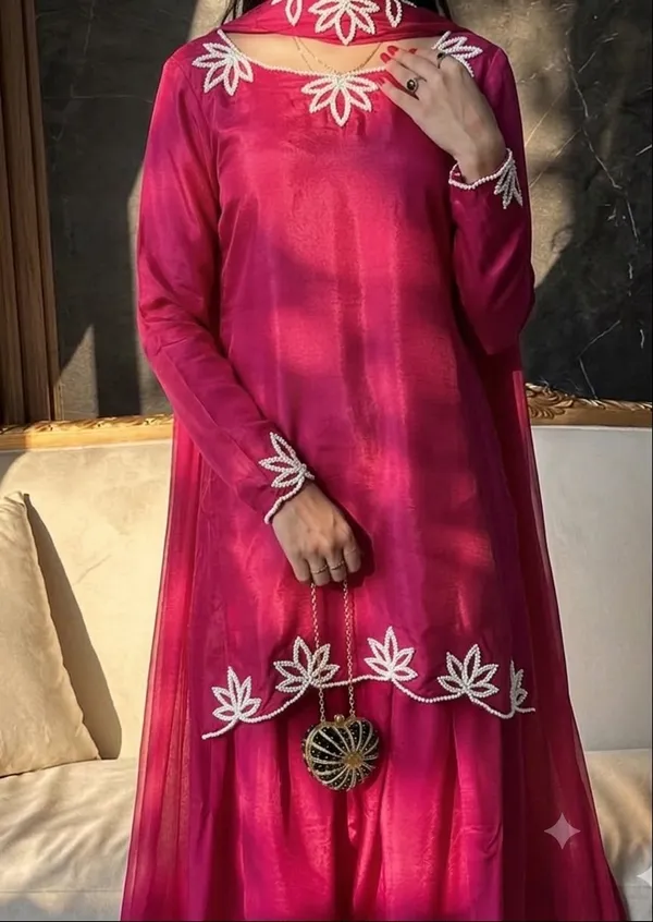 Magenta_Embroidered_Kurta_Palazzo_Set_For_Women