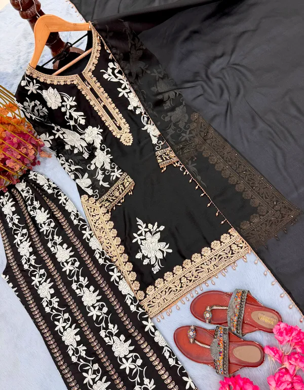 Black_Embroidered_Kurta_with_Farshi_Palazzo_&_Dupatta_Set