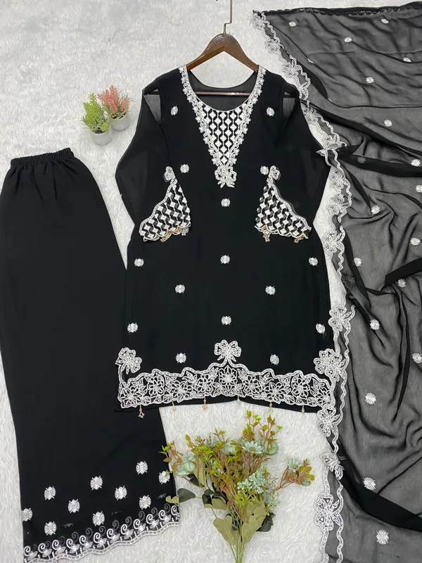 Black_Embroidered_Sharara_Suit_with_Georgette_Dupatta