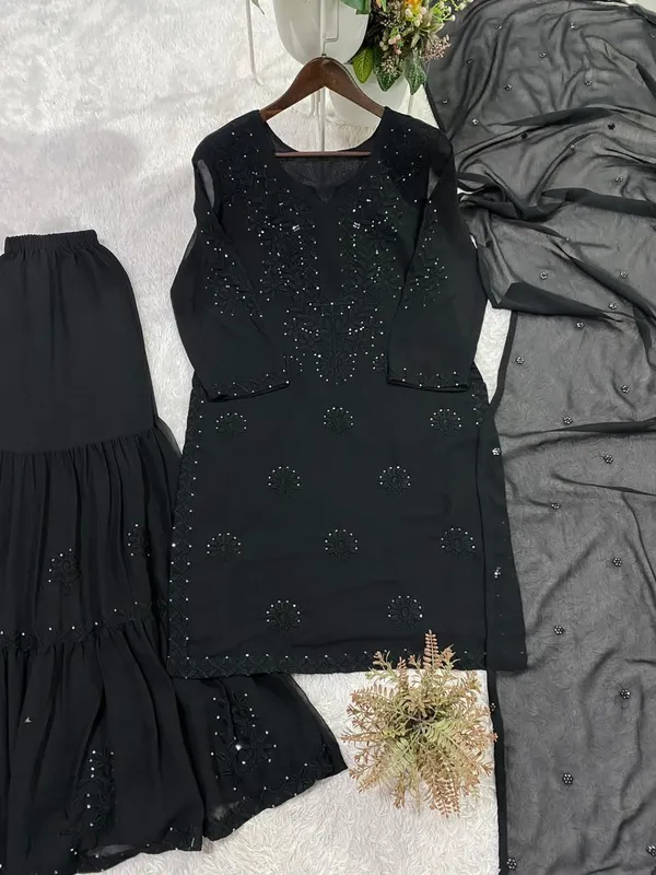 Black__Embroidered_Sharara_Suit_with_Georgette_Dupatta