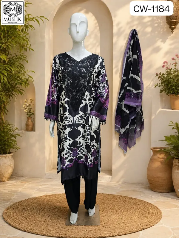 Black_&_Purple_Printed_Designer_Salwar_Suit