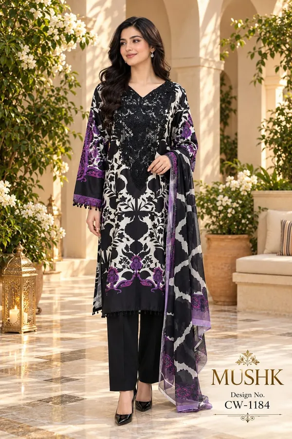 Black_&_Purple_Printed_Designer_Salwar_Suit