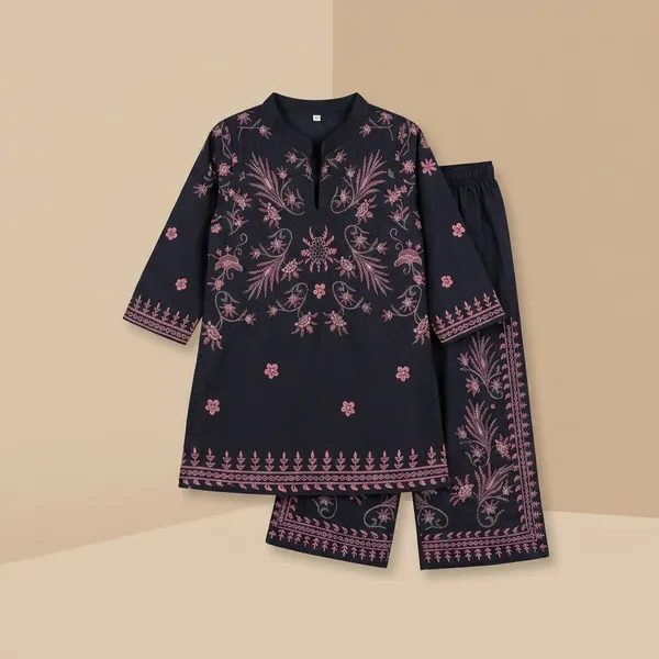 Navy_Blue_Embroidered_Floral_Kurta_Palazzo_Set_for_Girls