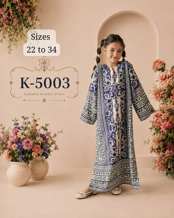 Blue_Printed_Ethnic_Kurta_Set_for_Girls