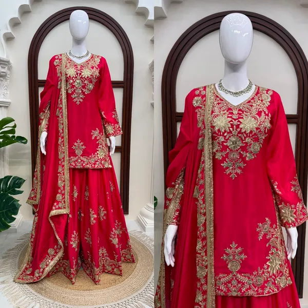 Designer_Hot_Pink_Embroidered_Sharara_Dress_for_Wedding_&_Party_Wear