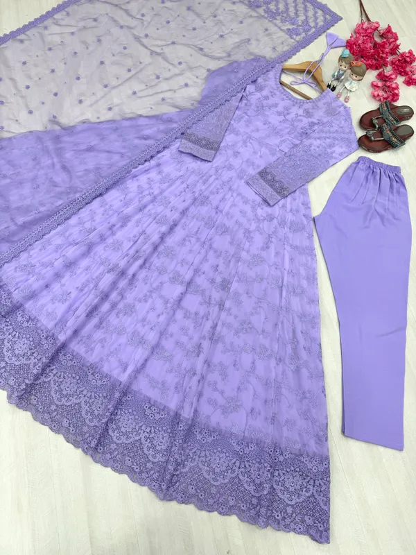 Designer_Lavender_Embroidered_Party_Wear_Gown_with_Dupatta