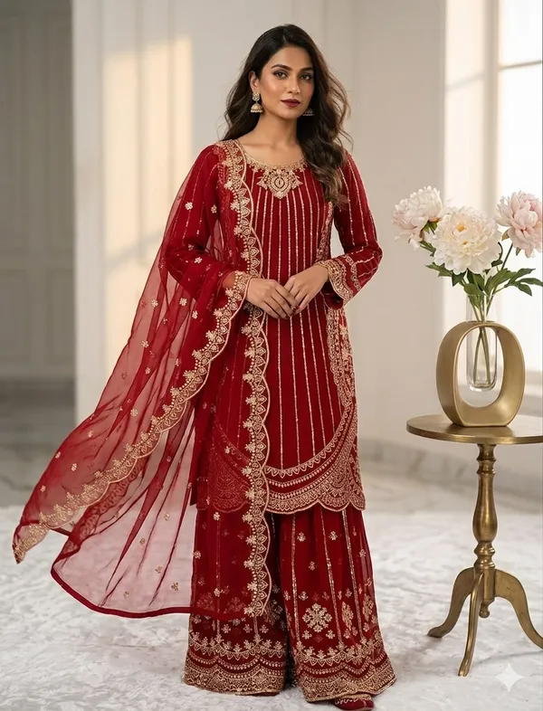 Designer_Maroon_Anarkali_Suit_Set_with_Embroidered_Dupatta