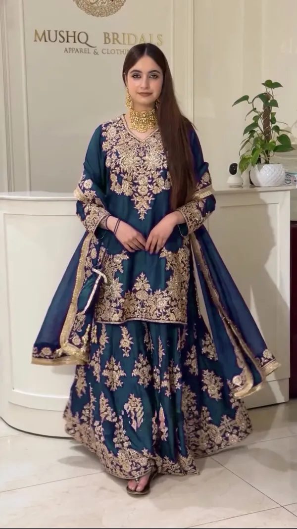 Designer_Teal_Blue_Embroidered_Sharara_Dress_for_Wedding_&_Party_Wear