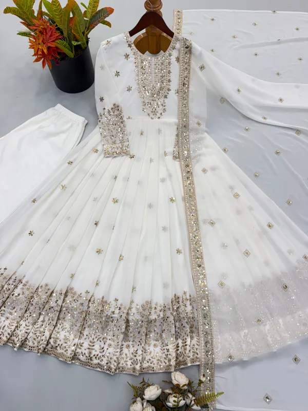 Designer_White_Anarkali_Gown_with_Embroidered_Dupatta