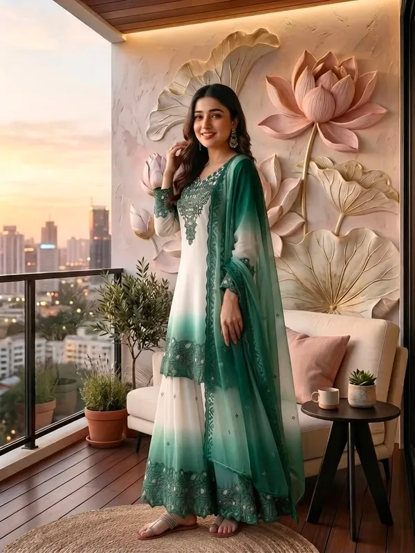Elegant_Green_&_White_Embroidered_Anarkali_Suit_with_Dupatta
