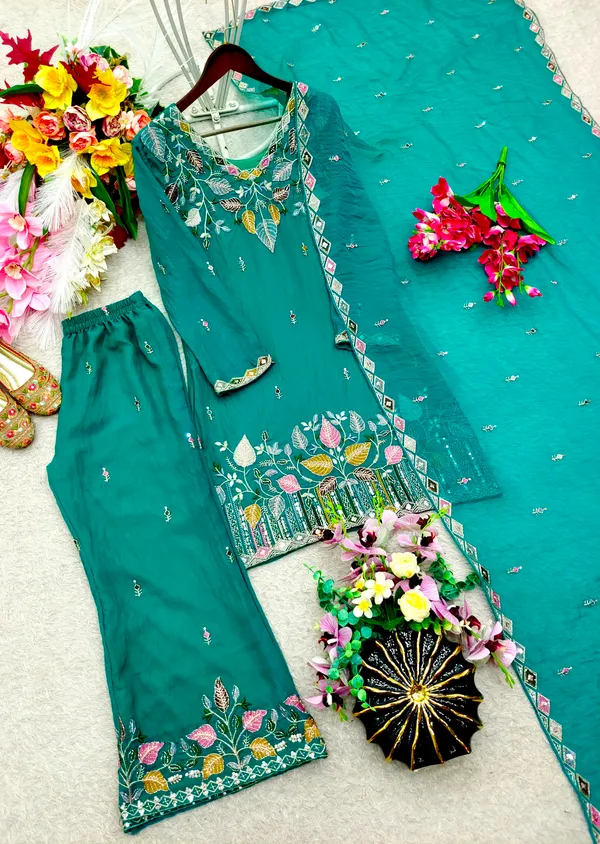 Elegant_Teal_Embroidered_Pakistani_Salwar_Suit_with_Dupatta
