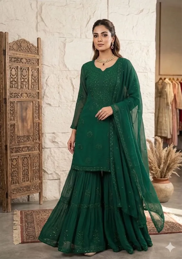 Green_Embroidered_Sharara_Suit_with_Georgette_Dupatta