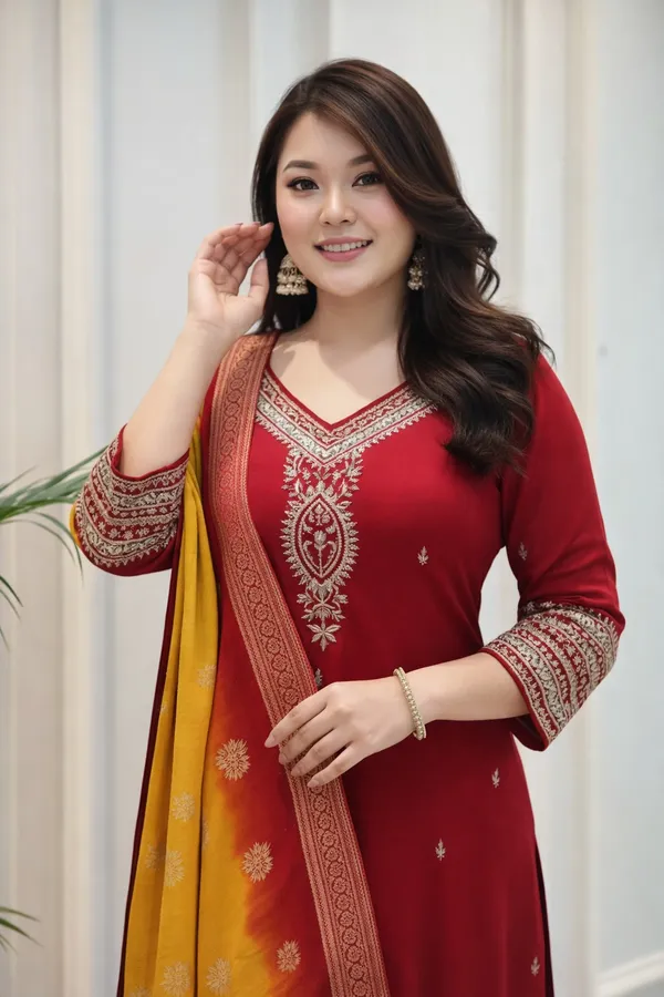 Red_Silk_Embroidered_Anarkali_Kurta_Set_For_Women