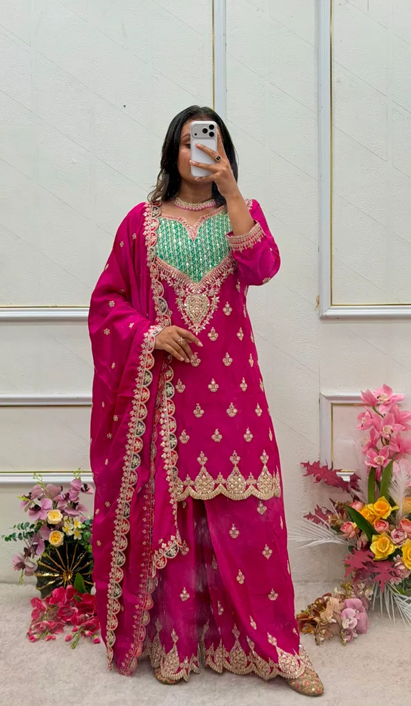 Luxury_Rani_Pink_Sharara_Set_with_Dupatta