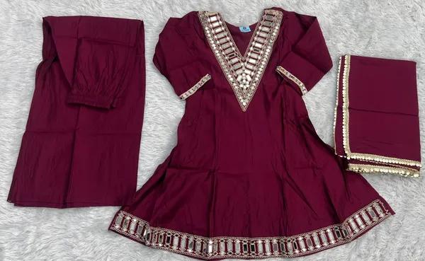 Magenta_Kids_Sharara_Suit_with_Silver_Embroidered_Neckline