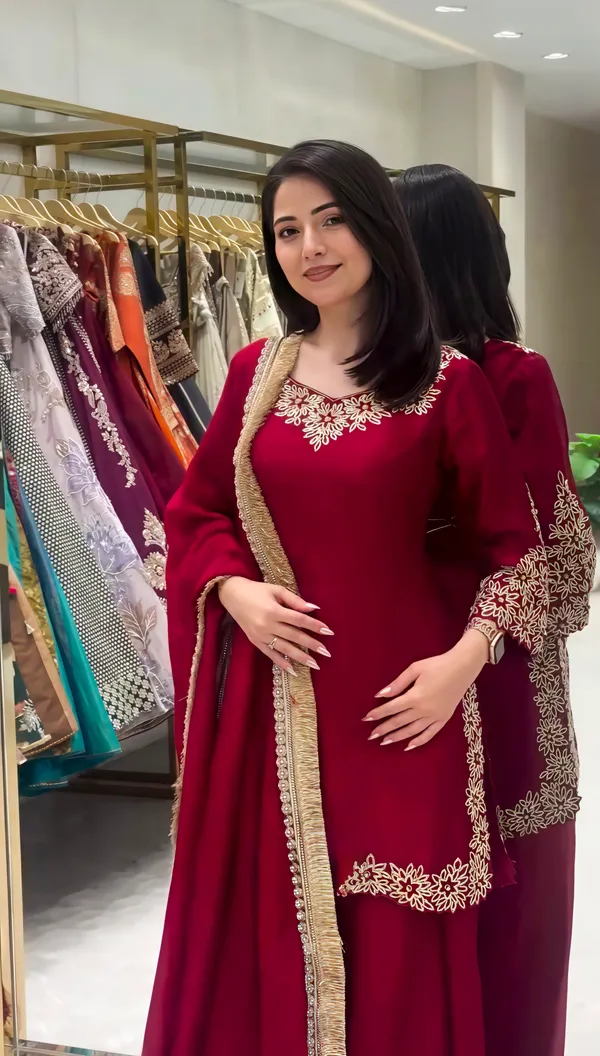 Maroon_Designer_Kurta_Palazzo_Set_for_Women