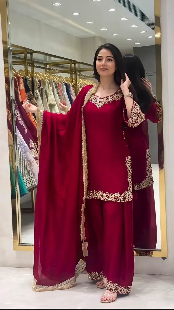 Maroon_Designer_Kurta_Palazzo_Set_for_Women