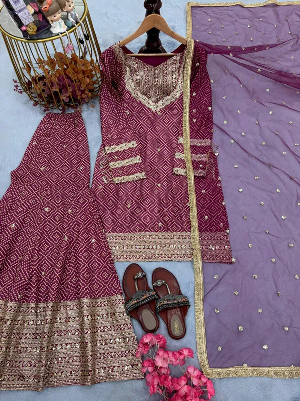 Maroon_Chinon_Silk_Embroidered_Ethnic_Suit_Set_For_Women
