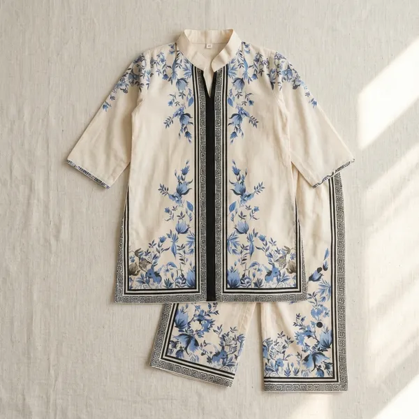 Cream_Blue_Floral_Embroidered_Kurta_Palazzo_Set_for_Girls