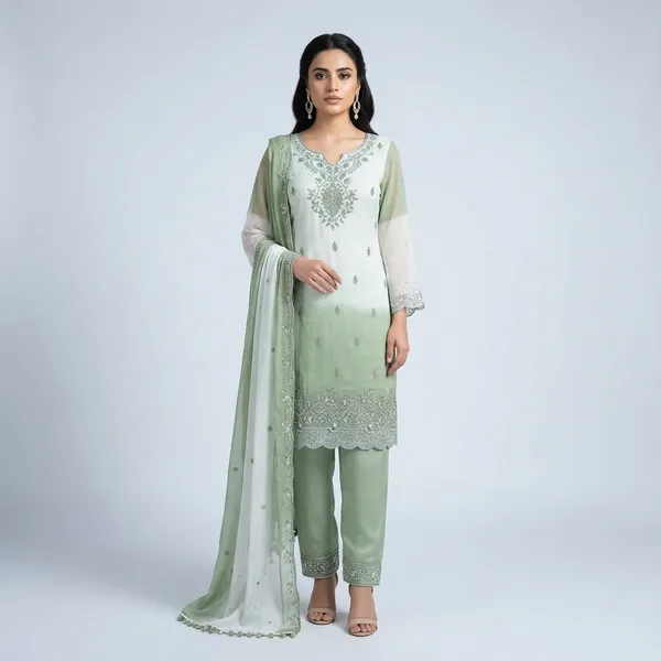 Mint_Green_Gim_Silk_Embroidered_Kurta_Set_For_Women