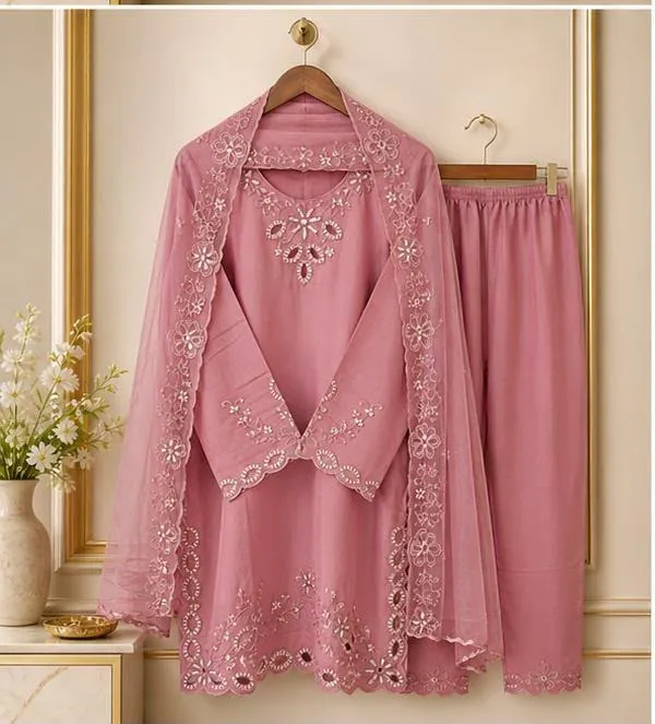 Pink_Embroidered_Chanderi_Silk_Suit_Set_with_Organza_Dupatta