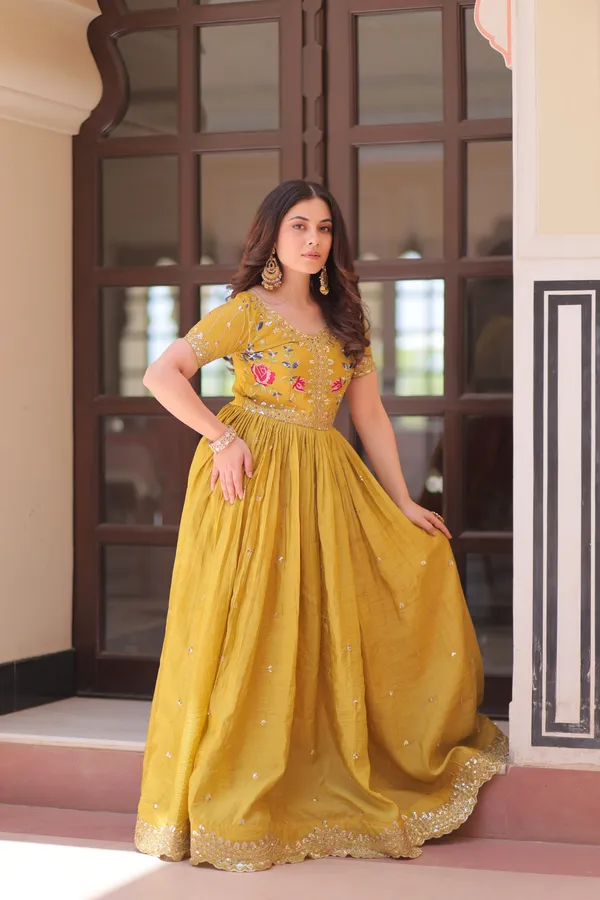 Premium_Mustard_Floral_Embroidered_Party_Wear_Gown