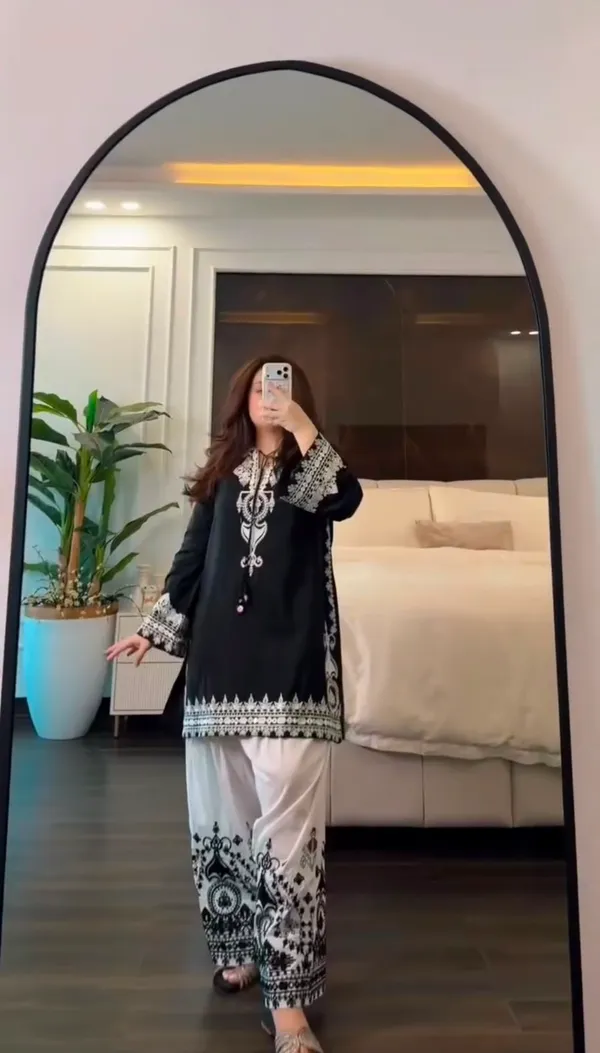 Black_Crepe_Silk_Embroidered_Kurta_Palazzo_Set_For_Women