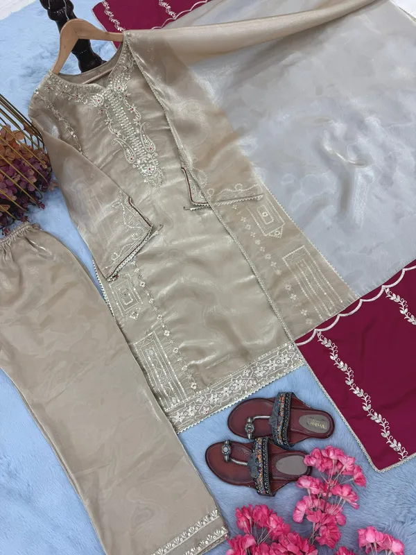 Beige_Embroidered_Kurta_Set_With_Dupatta_For_Women